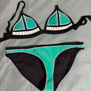 Triangl Swimwear Green and Black Bikini